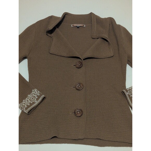 Peru Etnico Womens 100% Baby Alpaca Cardigan Sweater Large Shawl Neck - Picture 1 of 10